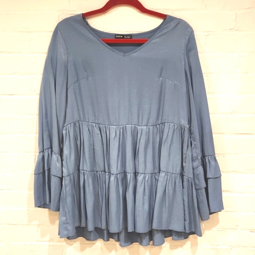 SHEIN Long Sleeves Ruffles Blouse